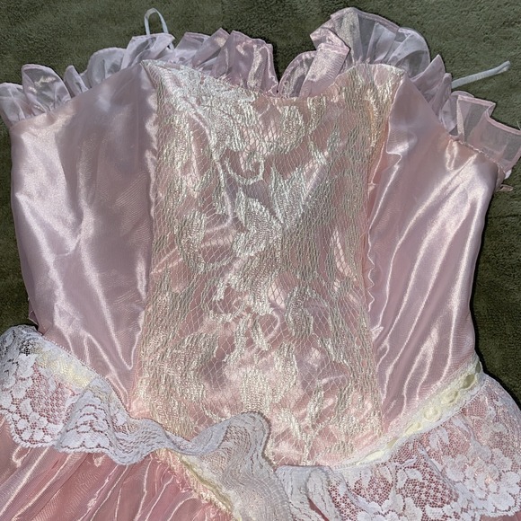 The Unbranded Brand Dresses & Skirts - XS 1950s Dress Pink Party‎ Bow Dress VTG  SZ 5, 50s Cute Barbie Lace